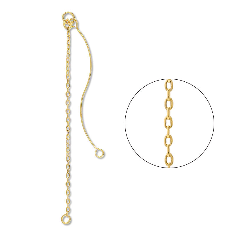 Chain parts with wire waves, gold