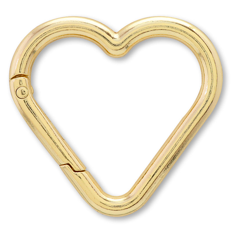 Carabiner Heart Round Line Gold