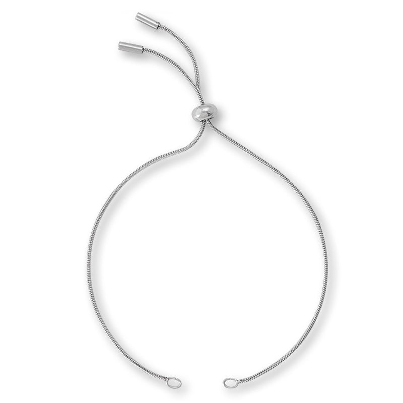 Stainless steel 304 chain bracelet, snake, with stopper, fabric (SUS304)