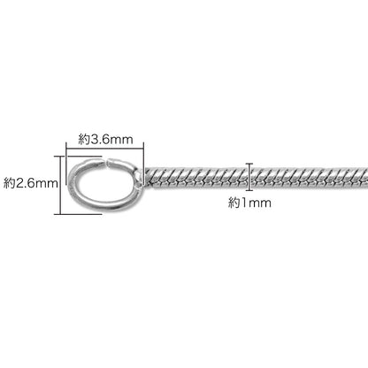 Stainless steel 304 chain bracelet, snake, with stopper, fabric (SUS304)