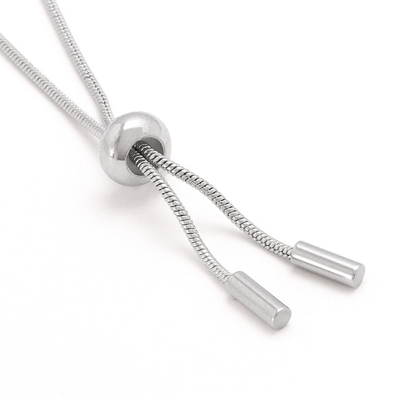 Stainless steel 304 chain bracelet, snake, with stopper, fabric (SUS304)
