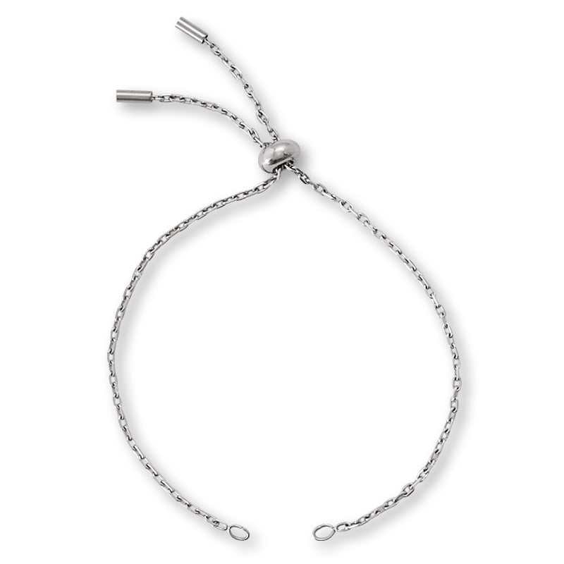 Stainless steel 304 chain bracelet with oval stopper fabric (SUS304)