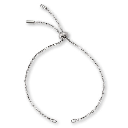 Stainless steel 304 chain bracelet with oval stopper fabric (SUS304)