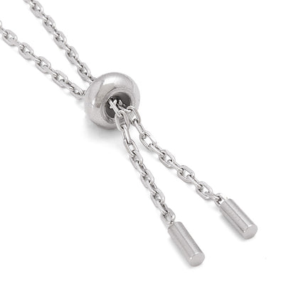 Stainless steel 304 chain bracelet with oval stopper fabric (SUS304)