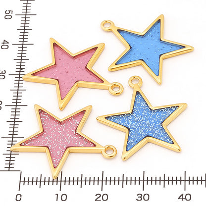 Greek Charm Glitter Star Glitter Pink/G