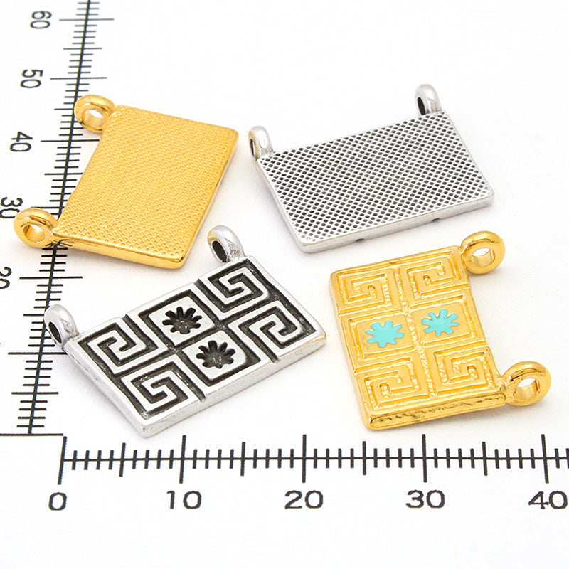Greek parts Meander Rectangle Top 2 cans Turquoise/G