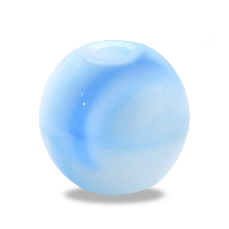 Czech Round Mixed White Sky Blue