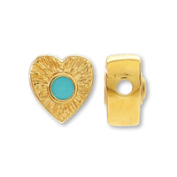 Greek parts heart side hole turquoise/G
