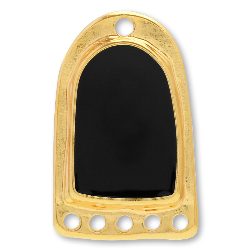 ギリシャパーツ エスニックプレート 上1穴 下5穴　ブラック/G