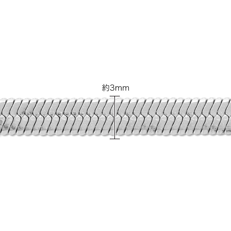 Stainless steel 316L chain necklace snake flat 3mm with adjuster gold (ion plating) (SUS316L)