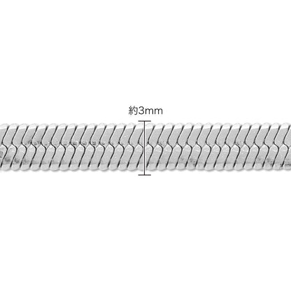 Stainless steel 316L chain necklace snake flat 3mm with adjuster gold (ion plating) (SUS316L)