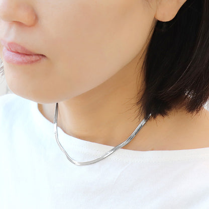 Stainless steel 316L chain necklace snake flat 3mm with adjuster gold (ion plating) (SUS316L)