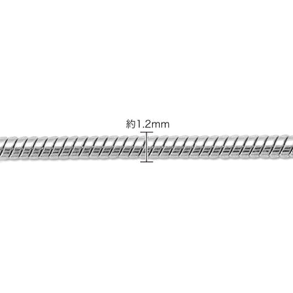 Stainless Steel 316L Chain Necklace Snake Round 1.2mm with Adjuster Gold (Ion Plating) (SUS316L)