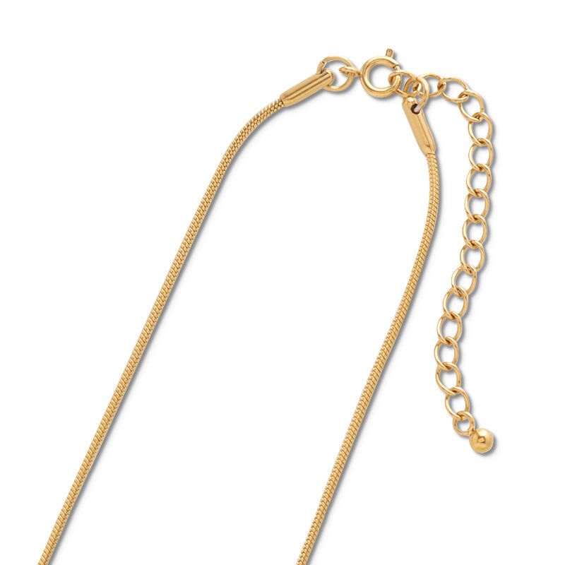Stainless Steel 316L Chain Necklace Snake Round 1.2mm with Adjuster Gold (Ion Plating) (SUS316L)