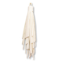 Synthetic leather random tassel white