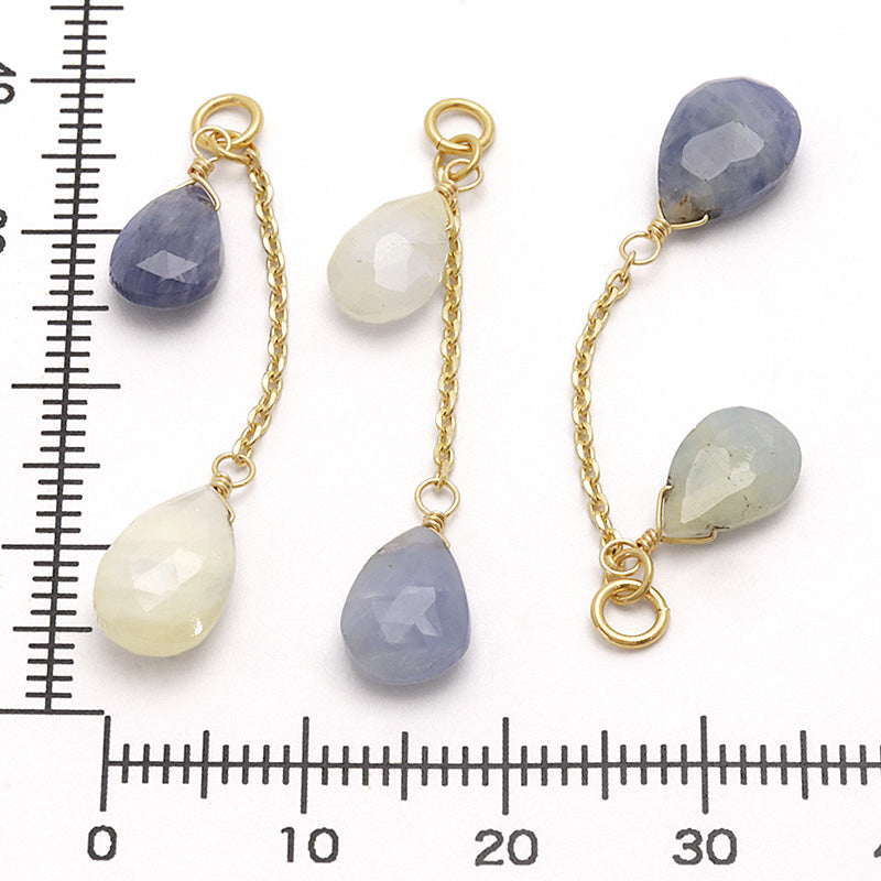 Natural stone glasses clasp custom parts yellow &amp; blue sapphire/235SDC4