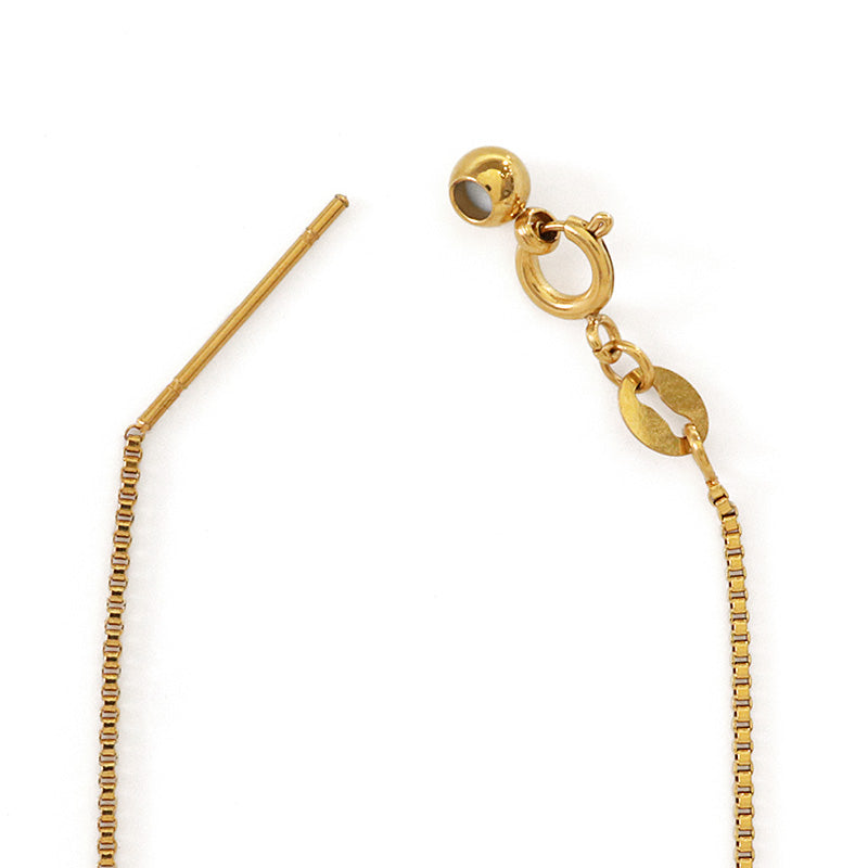 Stainless Steel 316L Slide Pin Chain Necklace Box 1.2mm Gold (Ion Plating) (SUS316L)