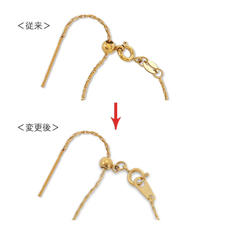 ステンレス316L スライドピンチェーンネックレス スエッジ1　生地(SUS316L)