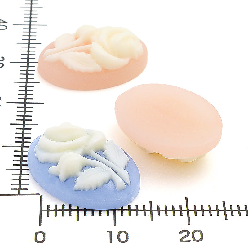 German Cameo Rose Light Blue Matte/Ivory