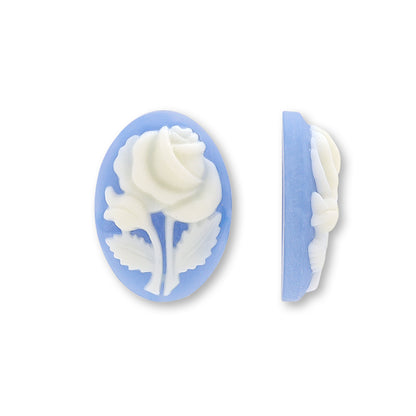 German Cameo Rose Light Blue Matte/Ivory