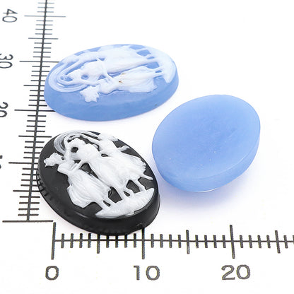 German Cameo Lady 2 Light Blue Matte/White
