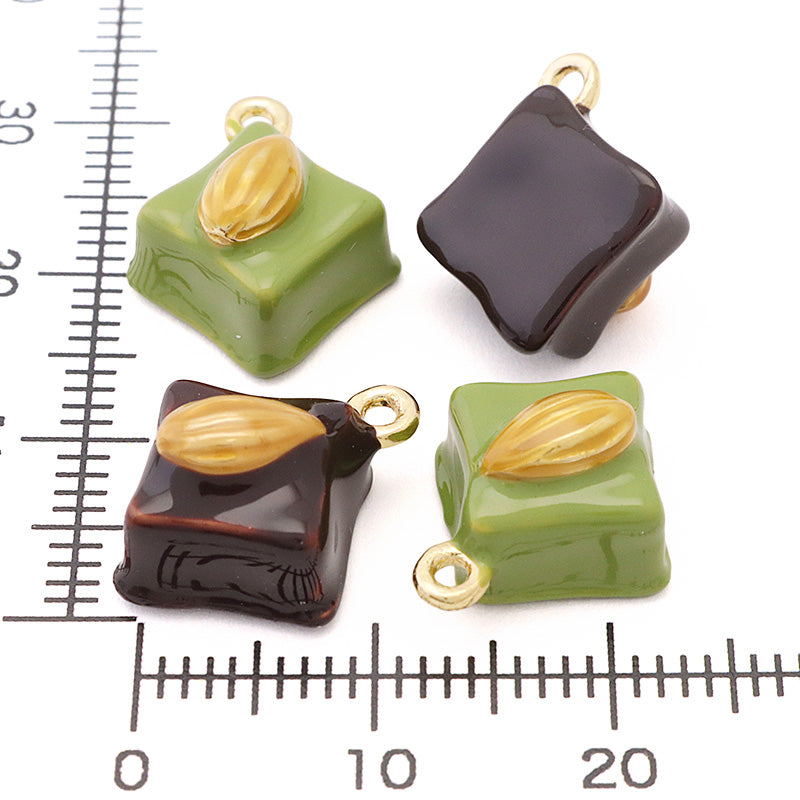 チャーム ボンボンショコラ スクエア　抹茶/G