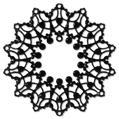 イタリア製フィリグリーパーツ リース　ブラック