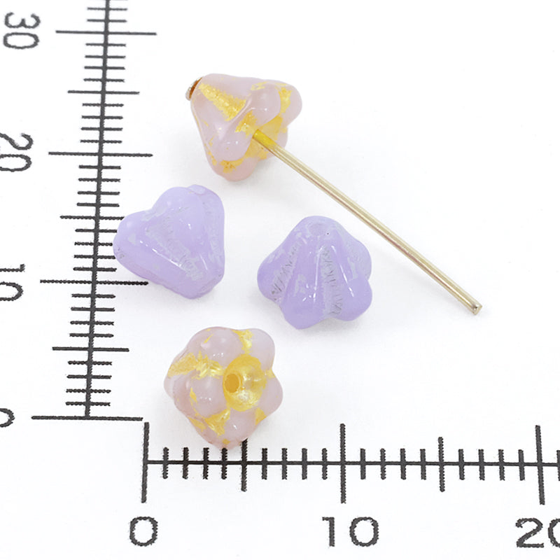 Czech Bellflower 3 Lila Alabaster/Yellow