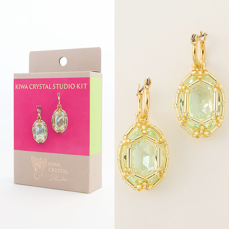 kit Kiwa crystalsGemstone Princess Oval Earrings Green (KR1345)