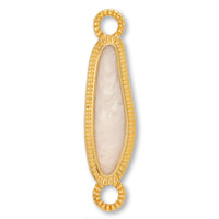 Greek parts long oval 2 rings white marble/G