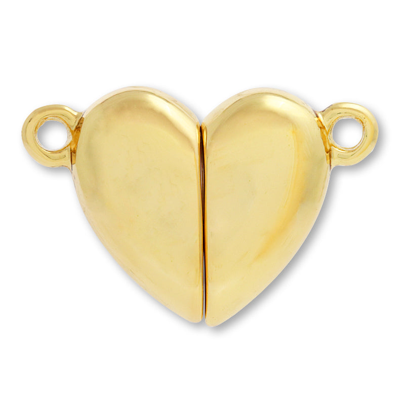 Stainless steel magnetic clasp heart gold (SUS304)
