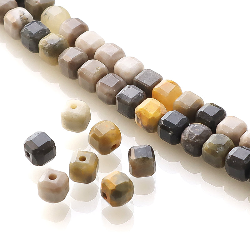 Natural stone square cut bamboo jasper