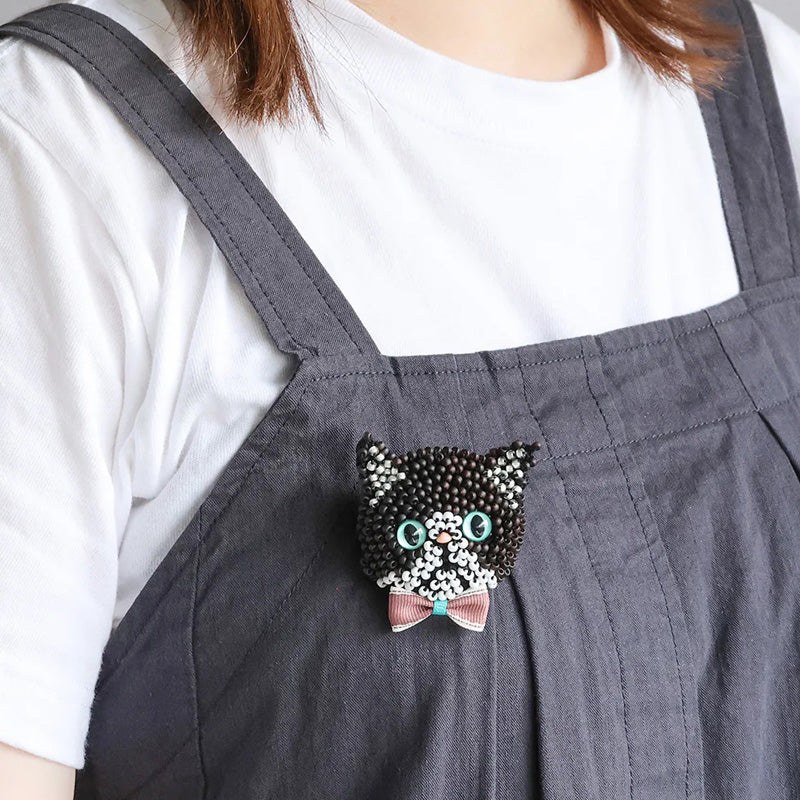 Crochet beaded cat brooch kit (BFK-669-672)