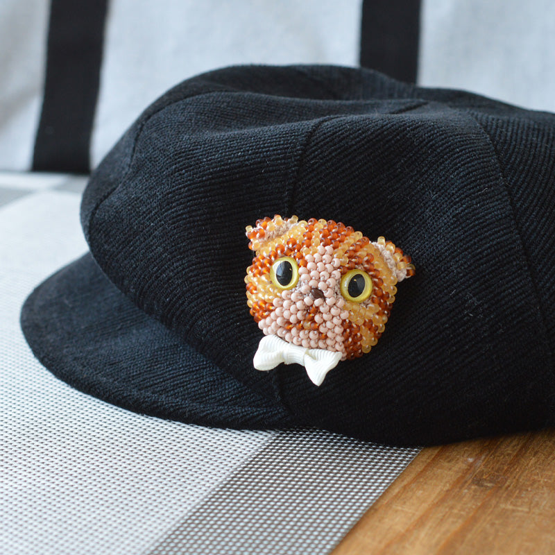 Crochet beaded cat brooch kit (BFK-669-672)