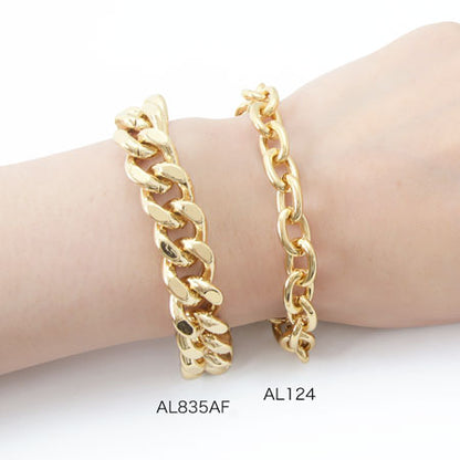 Aluminum chain AL124 rhodium color