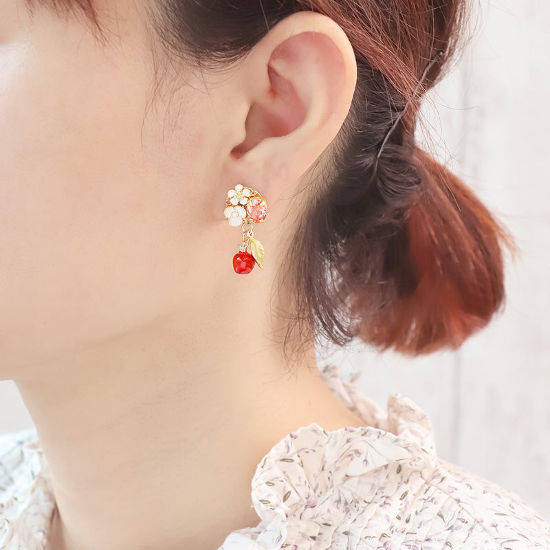 レシピNo.KR0851　秋モチーフチャームのイヤーアクセサリー6種（フルーツ・キンモクセイ・ギンモクセイ）