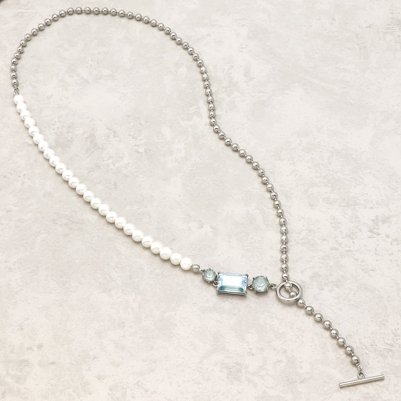 Recipe No.KR1099Kiwa crystalsAsymmetry Y -shaped necklace