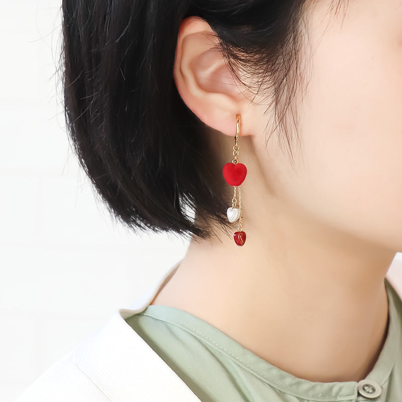 レシピNo.KR1112　フロッキーパーツのイヤーアクセサリー3種