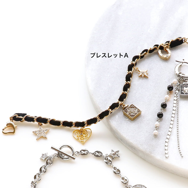 レシピNo.KR1266　石座チャームパフュームボトルのアクセサリー4種