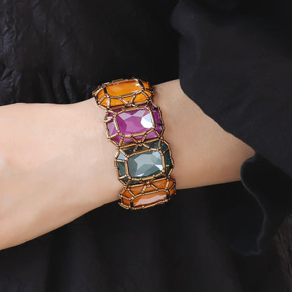 レシピNo.KR1267　貴和クリスタルの宝石編みブレスレット