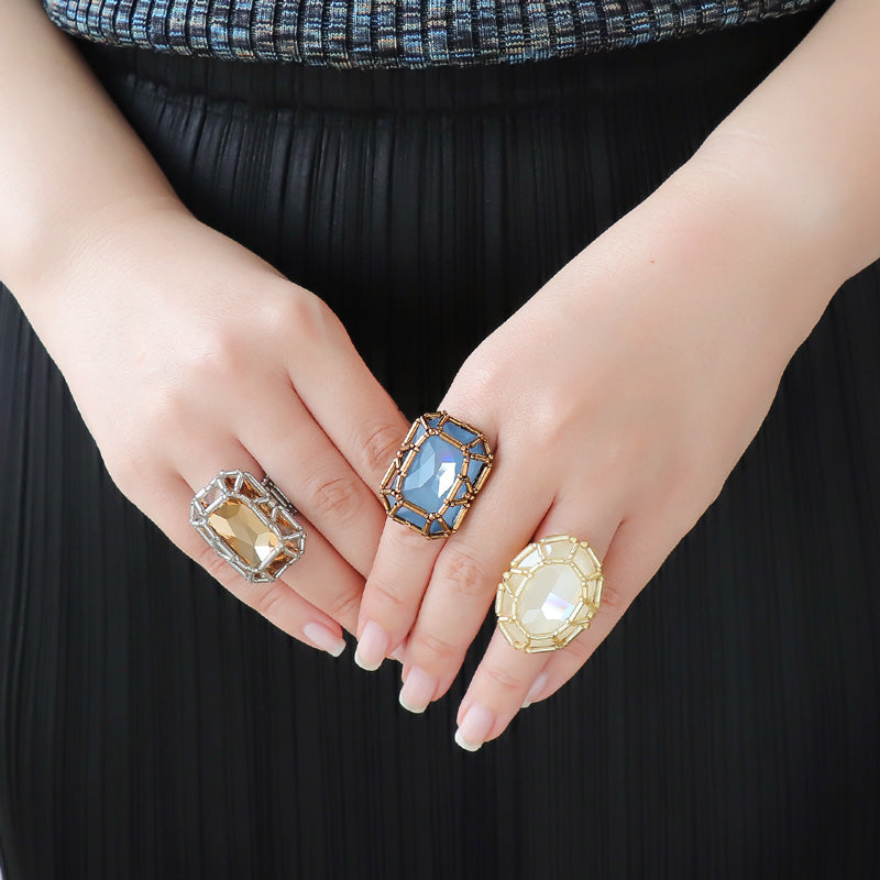 Recipe No.KR1269Kiwa crystals2 types of jewel woven rings