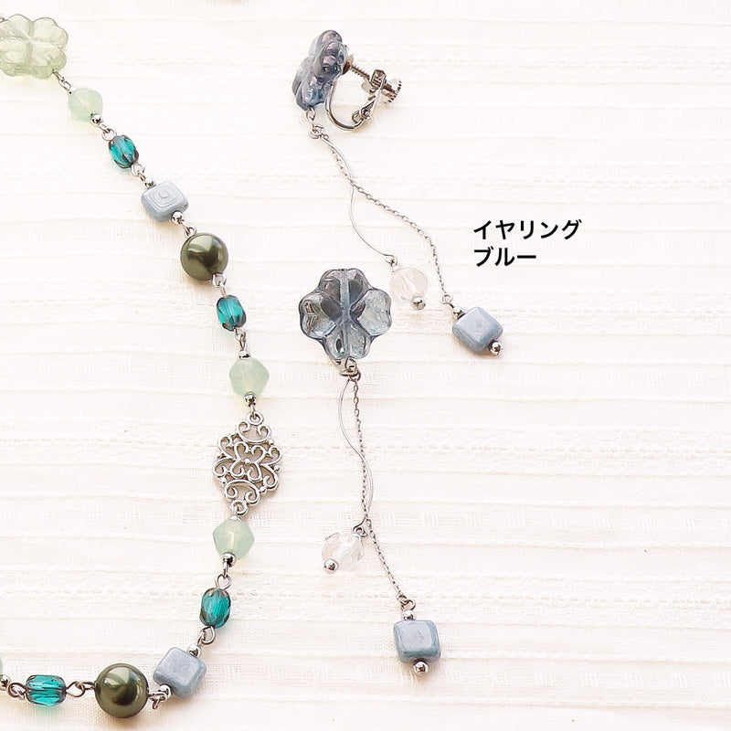 レシピNo.KR1270　チェコビーズクローバーのアクセサリー2種