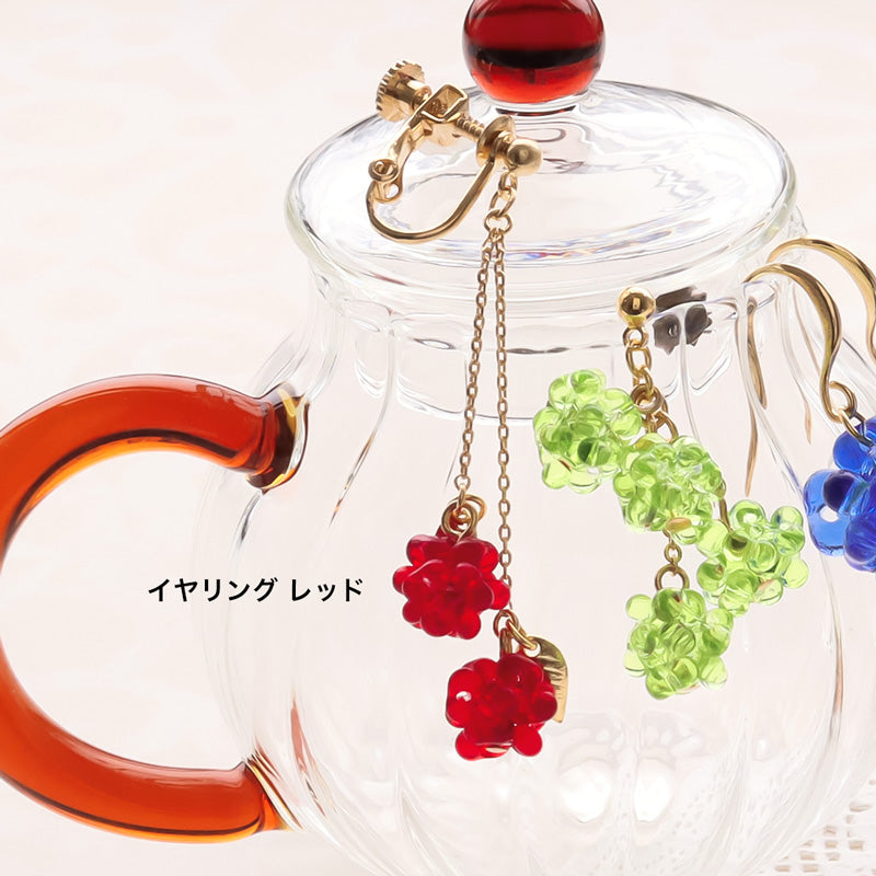 レシピNo.KR1275　チェコファルファーレのフルーツイヤーアクセサリー3種