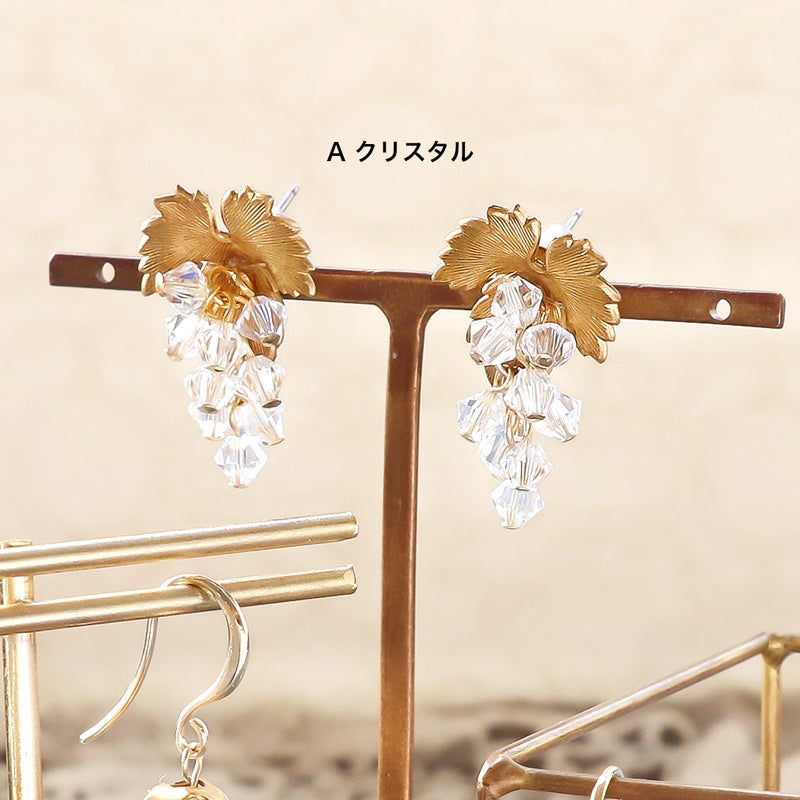 レシピNo.KR1295　アメリカチャームのボタニカルピアス3種