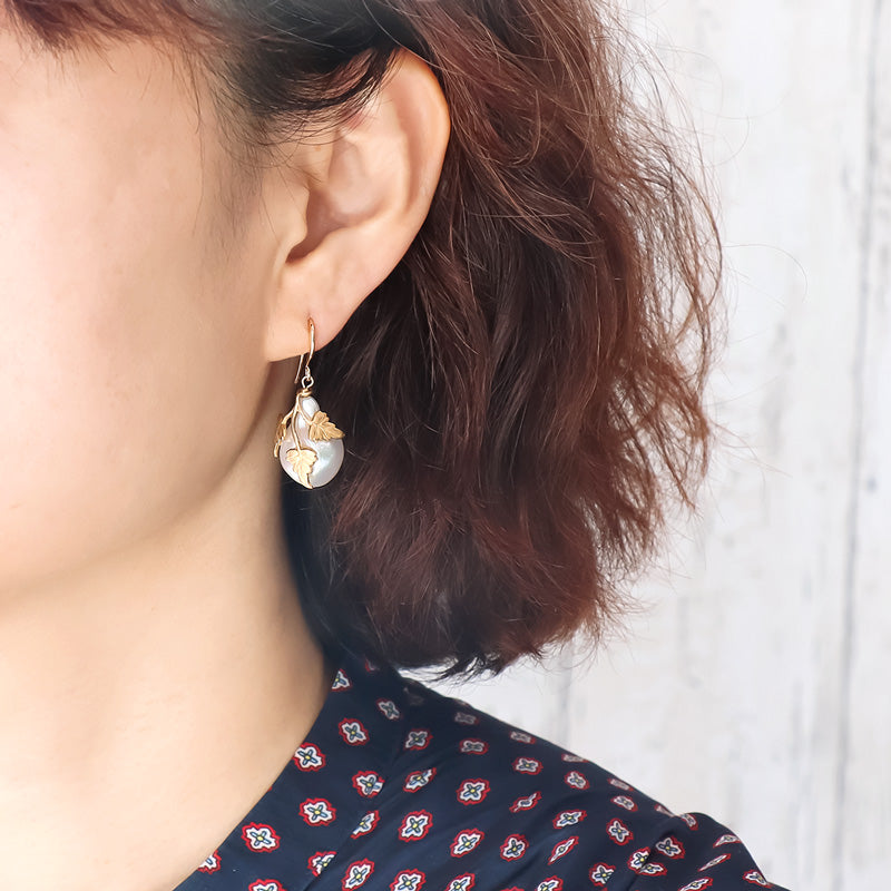 レシピNo.KR1295　アメリカチャームのボタニカルピアス3種