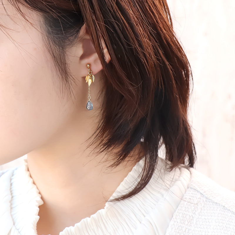レシピNo.KR1303　天然石カスタムパーツのイヤーアクセサリー4種
