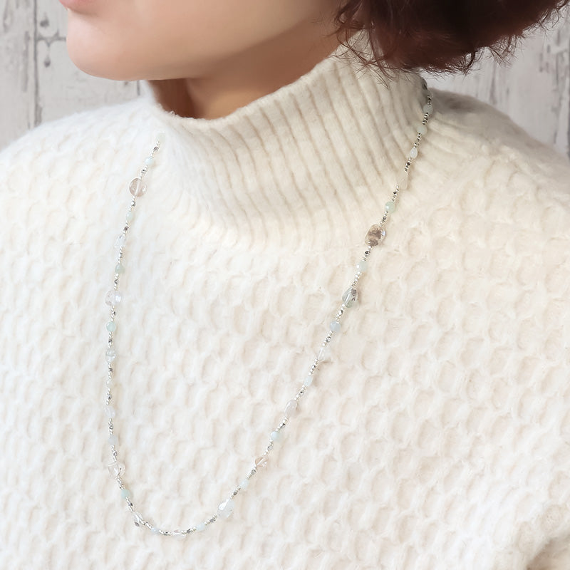 レシピNo.KR1305　天然石の2Wayネックレス3種