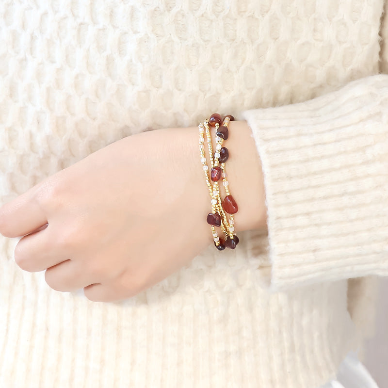 Natural stone tumbled orange garnet