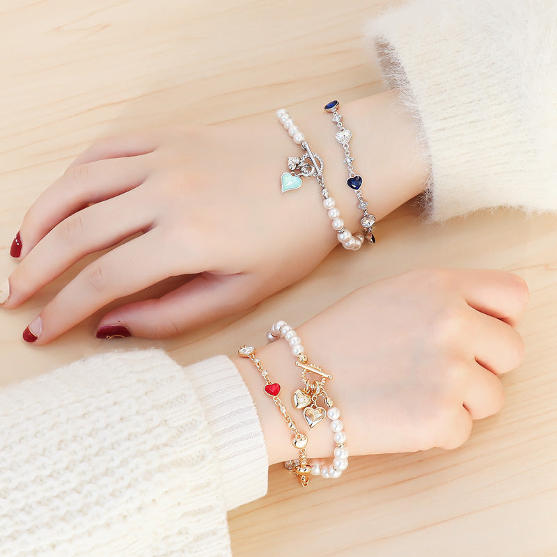 Recipe No.KR1311Kiwa crystals3 types of heart bracelets