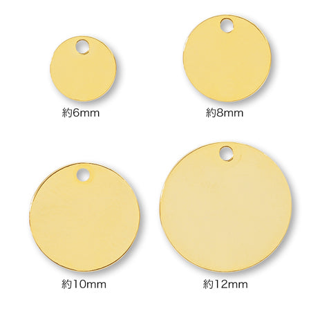 Metal parts round plate 1 hole rhodium color